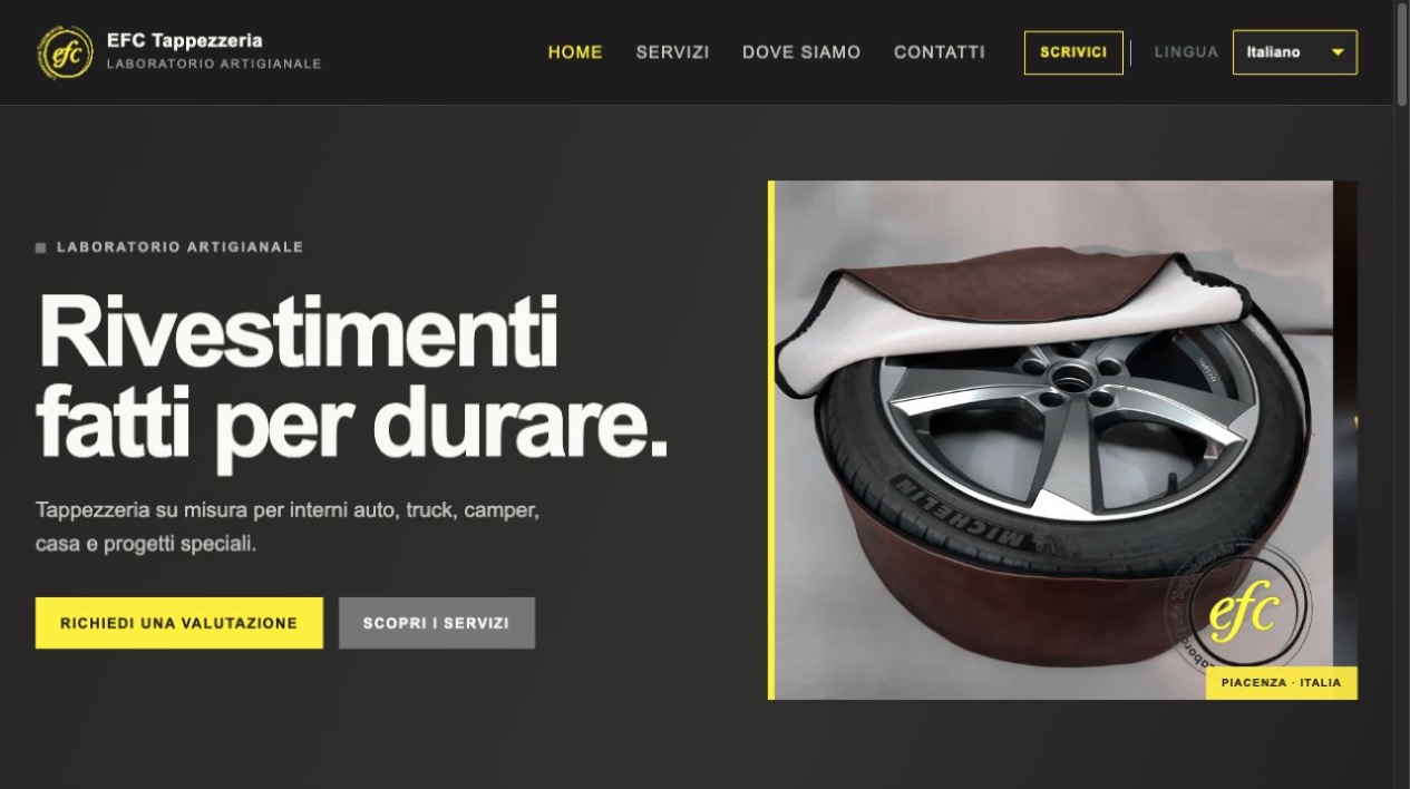 Anteprima del sito EFC Tappezzeria